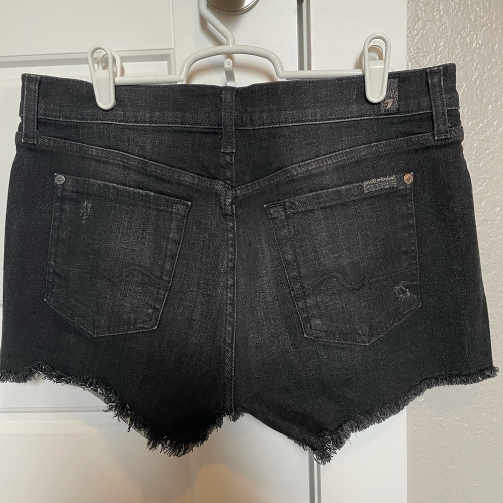 7 For All Mankind Black Denim Shorts Size 29